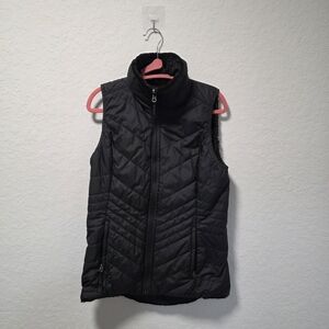The North Face Black Quilted Vest Reversible To Fur